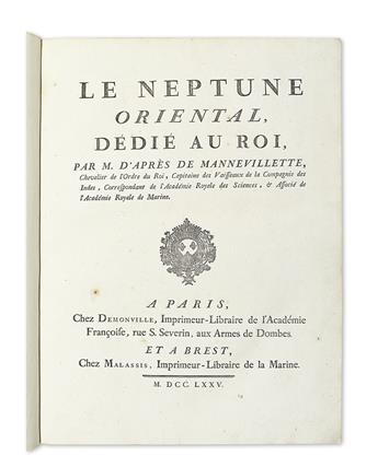 DAPRES DE MANNEVILLETTE, JEAN-BAPTISTE NICOLAS DENIS. Le Neptune Oriental, dédié au Roi. [with] Supplement.